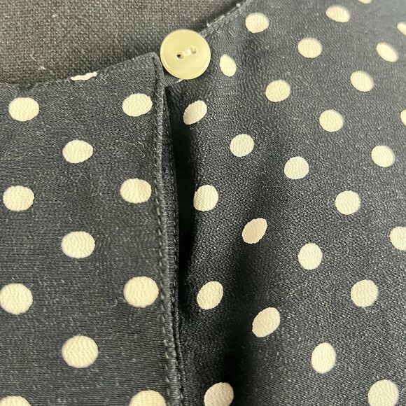 Vintage Liz Claiborne Petite Sz 8 M Blouse Hidden Button Front Polka Dots Office - Picture 14 of 15